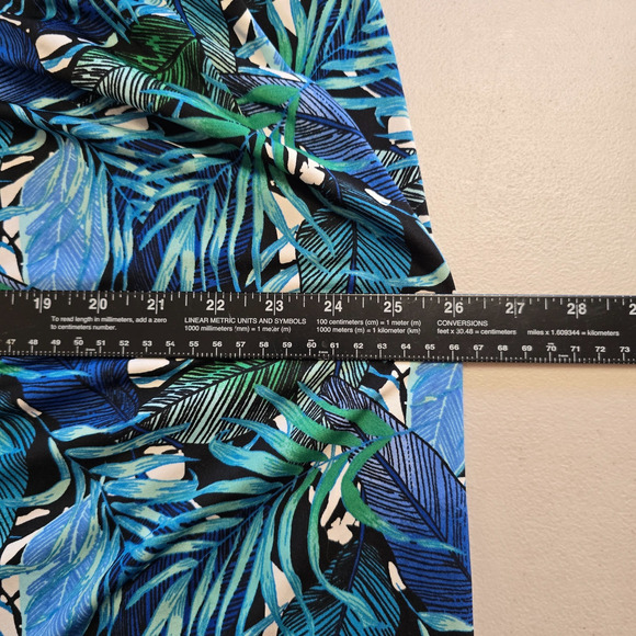 Cj Banks Skirt Women's 1X Blue Green Tropical Maxi Elastic Waist Side Slit - Picture 11 of 16